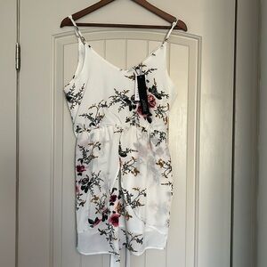 Zanzea White Floral Mini Dress